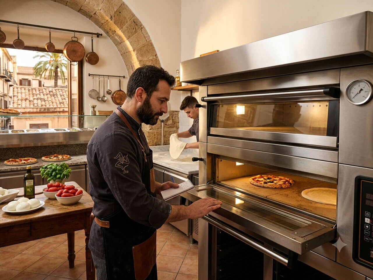 Forno elettrico con piano refrattario